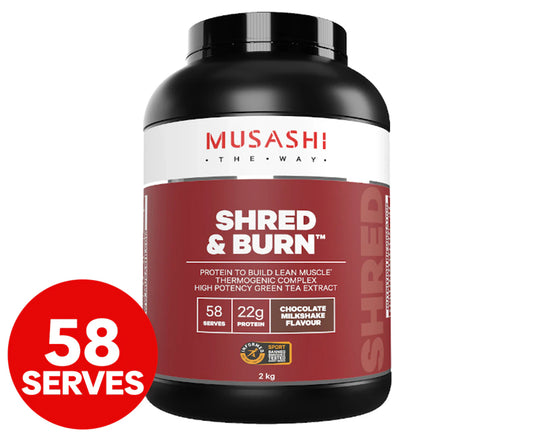 Shred & Burn Protein Powder Chocolate Milkshake 2Kg / 58 Serves