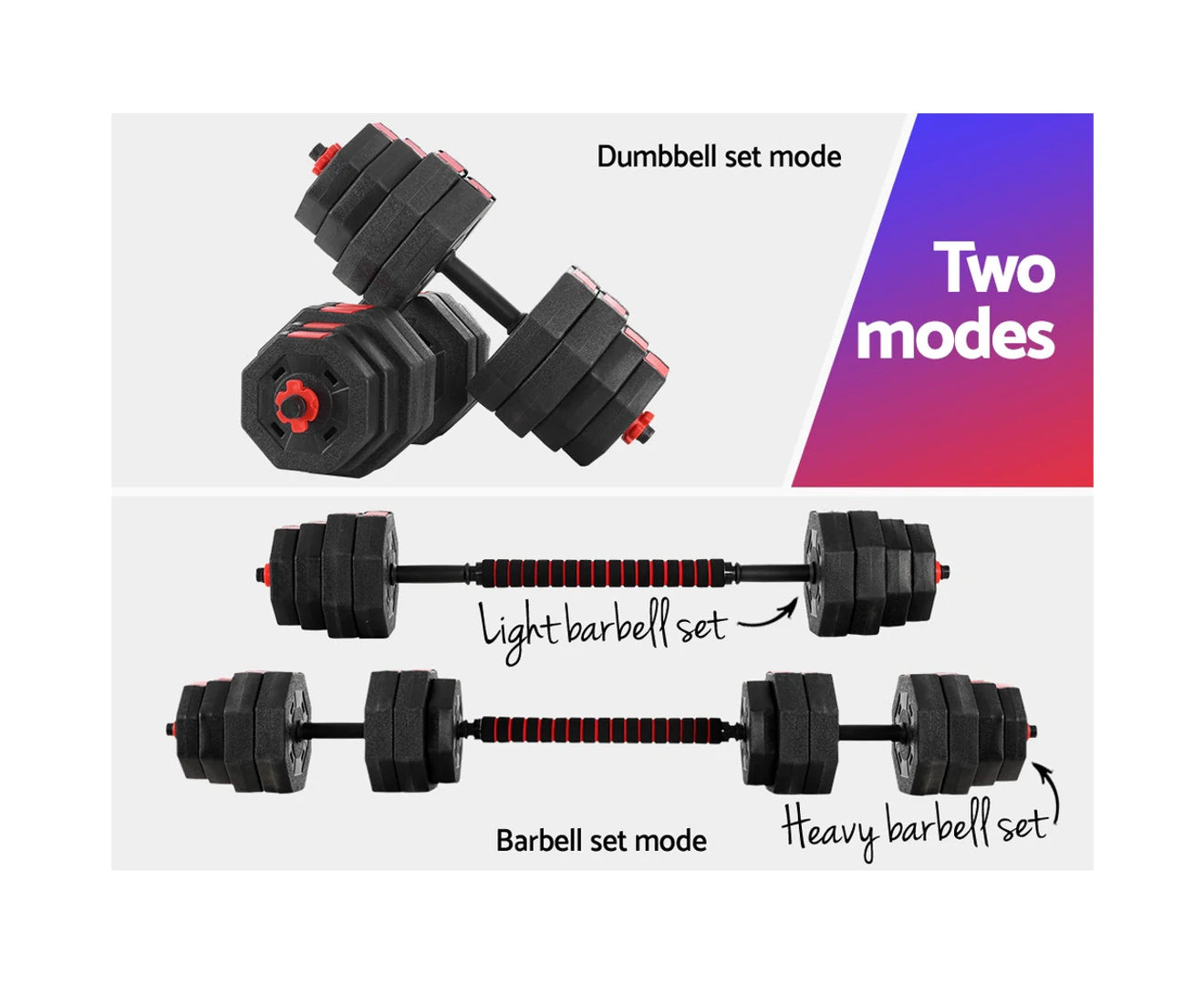 Everfit 40Kg Dumbbells Barbell Set Adjustable Dumbbell Weight Lifting