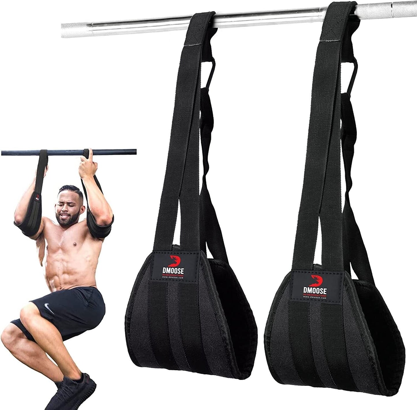 Dmoose Fitness Hanging Ab Straps for Abdominal Muscle Building and Core Strength